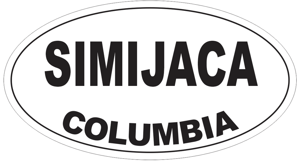 Simijaca Columbia Oval Bumper Sticker or Helmet Sticker D4491