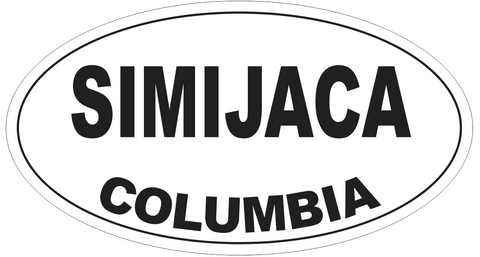 Simijaca Columbia Oval Bumper Sticker or Helmet Sticker D4491