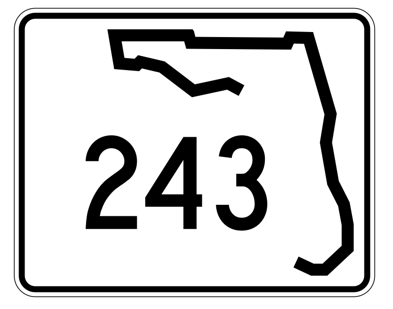 Florida State Road 243 Sticker Decal R1511 Highway Sign - Winter Park Products