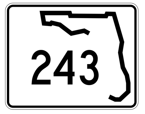 Florida State Road 243 Sticker Decal R1511 Highway Sign - Winter Park Products