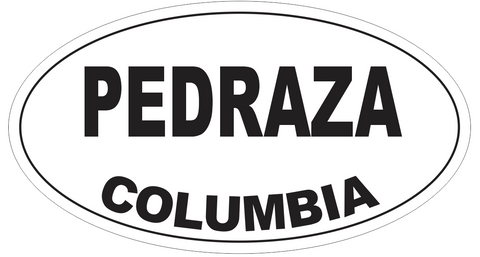 Pedraza Columbia Oval Bumper Sticker or Helmet Sticker D4559