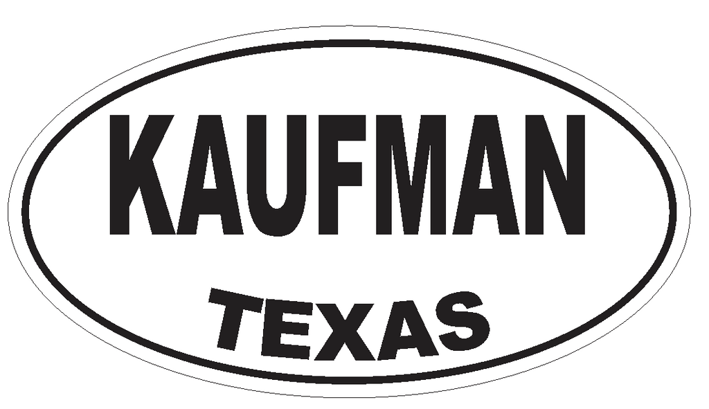KaufmanTexas Oval Bumper Sticker or Helmet Sticker D3539 Euro Oval - Winter Park Products