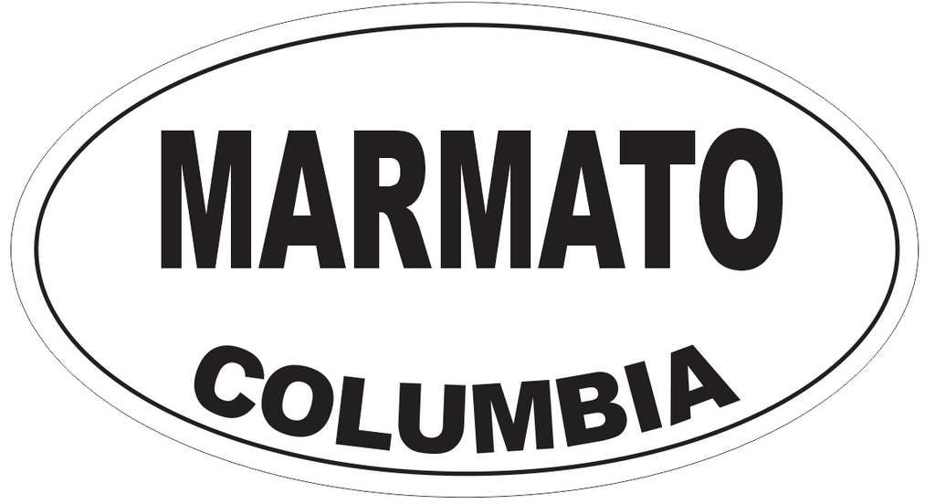 Marmato Columbia Oval Bumper Sticker or Helmet Sticker D4368