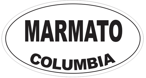 Marmato Columbia Oval Bumper Sticker or Helmet Sticker D4368