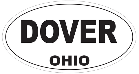 Dover Ohio Oval Bumper Sticker or Helmet Sticker D6078