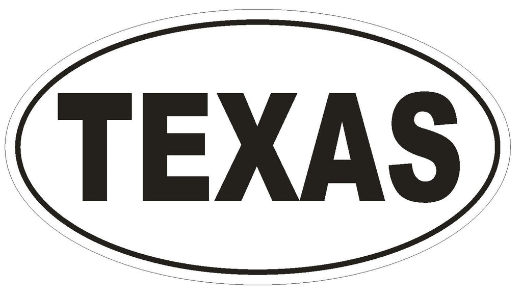 TEXAS Oval Bumper Sticker or Helmet Sticker D538 Laptop Cell Euro Oval - Winter Park Products