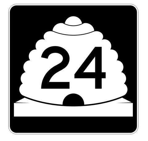 Utah State Highway 24 Sticker Decal R5369 Highway Route Sign
