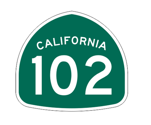 California State Route 102 Sticker Decal R1181 Highway Sign - Winter Park Products