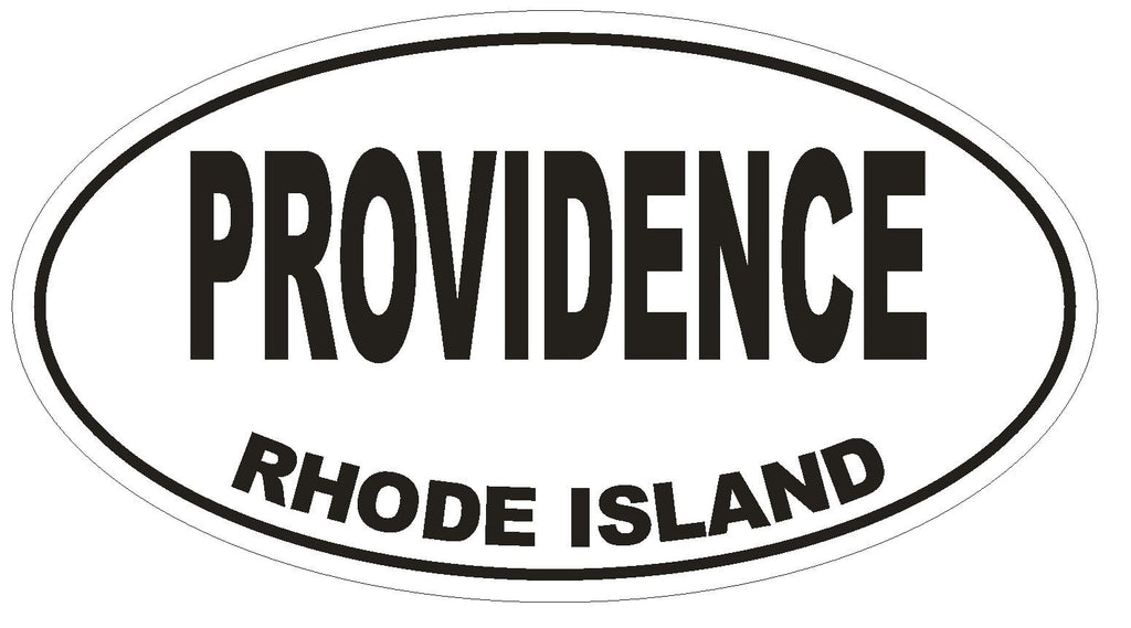 Providence Rhode Island Oval Bumper Sticker or Helmet Sticker D1507 Euro Oval - Winter Park Products