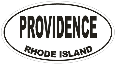 Providence Rhode Island Oval Bumper Sticker or Helmet Sticker D1507 Euro Oval - Winter Park Products