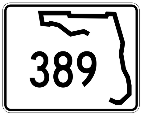 Florida State Road 389 Sticker Decal R1544 Highway Sign - Winter Park Products