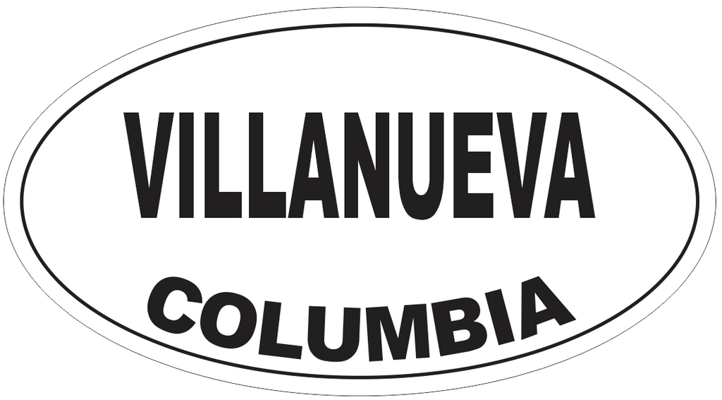 Villanueva Columbia Oval Bumper Sticker or Helmet Sticker D4767