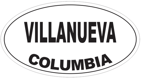 Villanueva Columbia Oval Bumper Sticker or Helmet Sticker D4767
