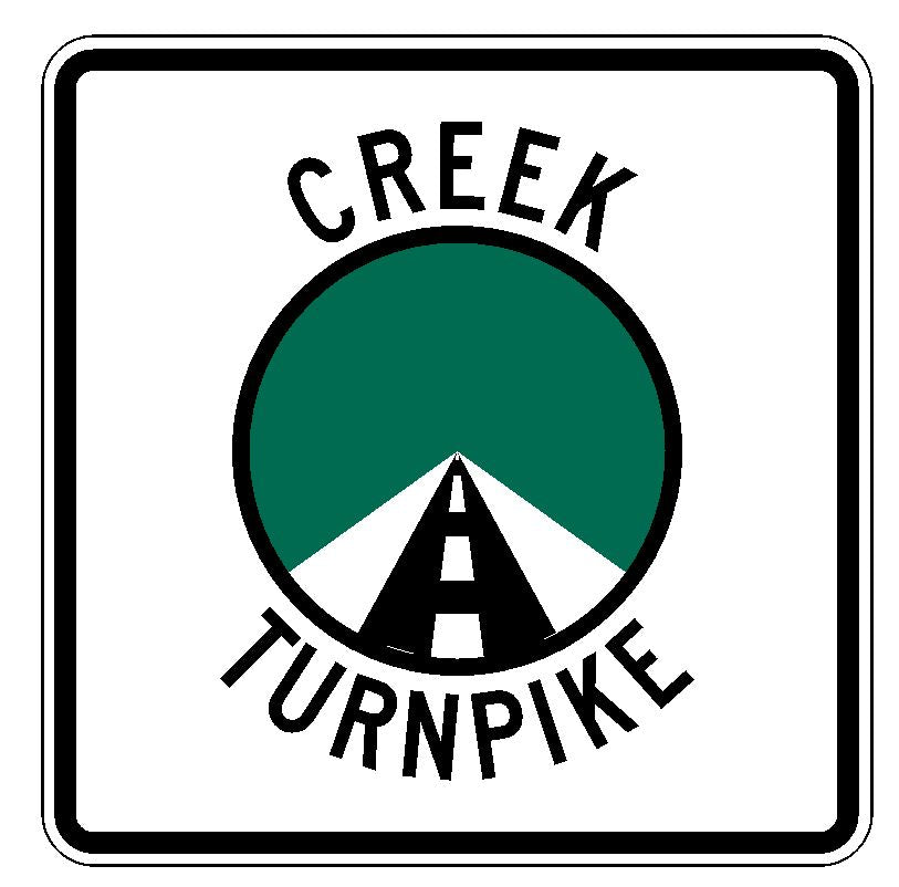 Creek Turnpike Sticker R3677 Highway Sign