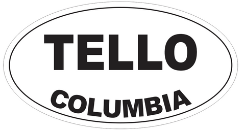 Tello Columbia Oval Bumper Sticker or Helmet Sticker D4539