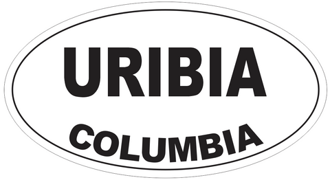 Uribia Columbia Oval Bumper Sticker or Helmet Sticker D4549