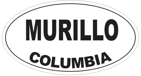 Murillo Columbia Oval Bumper Sticker or Helmet Sticker D4723