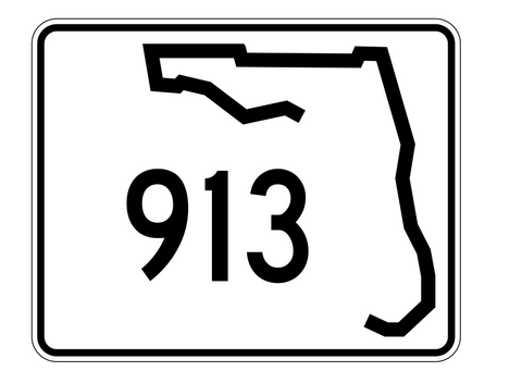Florida State Road 913 Sticker Decal R1746 Highway Sign - Winter Park Products