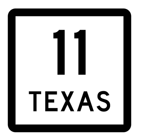 Texas State Highway 11 Sticker Decal R2265 Highway Sign - Winter Park Products