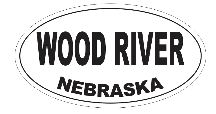 Wood River Nebraska Oval Bumper Sticker D7129 Euro Oval