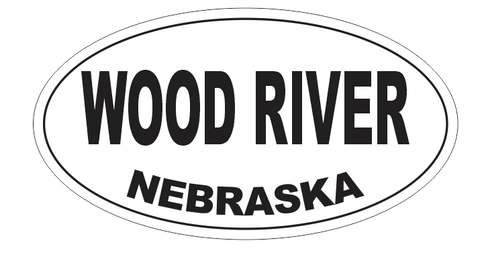 Wood River Nebraska Oval Bumper Sticker D7129 Euro Oval