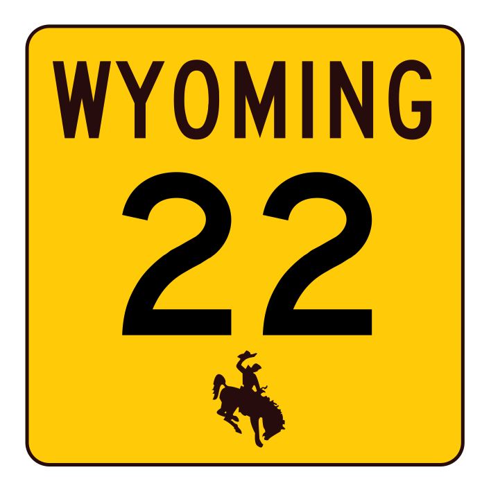 Wyoming Highway 22 Sticker R3387 Highway Sign