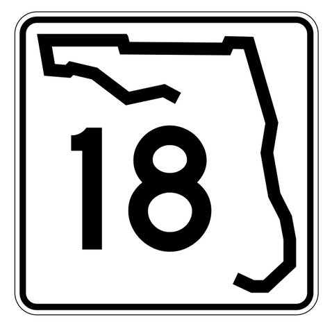 Florida State Road 18 Sticker Decal R1353 Highway Sign - Winter Park Products