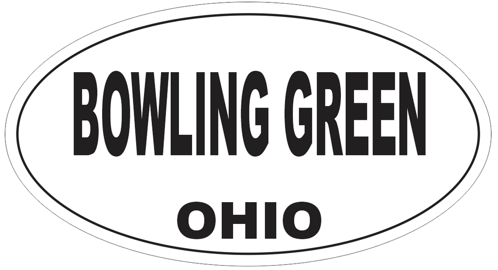 Bowling Green Ohio Oval Bumper Sticker or Helmet Sticker D6041