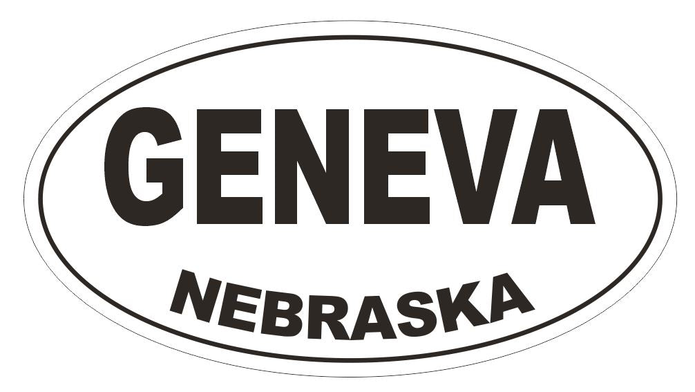 Geneva Nebraska Oval Bumper Sticker or Helmet Sticker  D5036