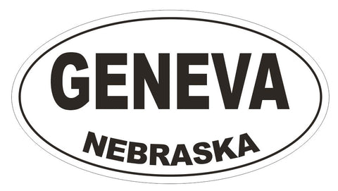 Geneva Nebraska Oval Bumper Sticker or Helmet Sticker  D5036