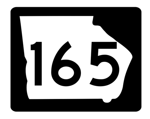 Georgia State Route 165 Sticker R3831 Highway Sign