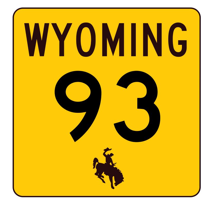 Wyoming Highway 93 Sticker R3413 Highway Sign
