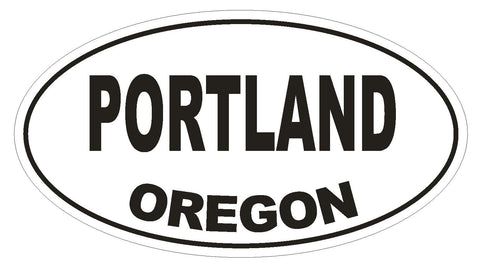 Portland Oregon Oval Bumper Sticker or Helmet Sticker D1642 Euro Oval - Winter Park Products
