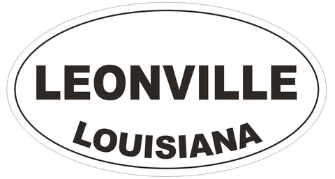 Leonville Louisiana Oval Bumper Sticker or Helmet Sticker D3957