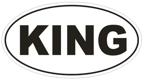 KING Oval Bumper Sticker or Helmet Sticker D1803 Euro Oval - Winter Park Products
