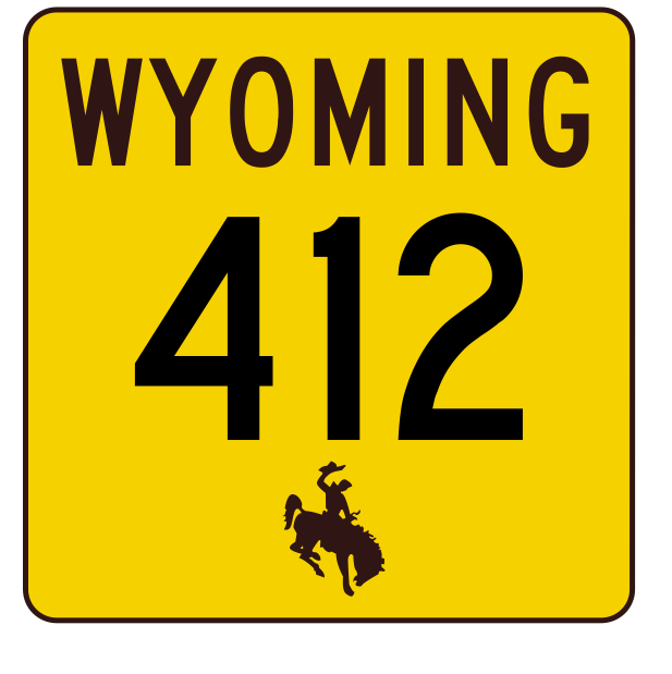 Wyoming Highway 412 Sticker R3537 Highway Sign