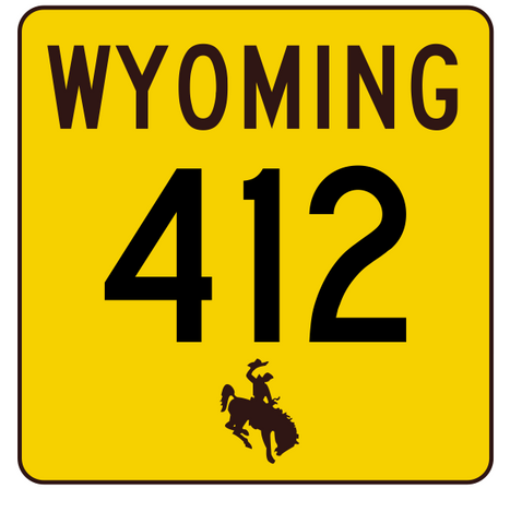 Wyoming Highway 412 Sticker R3537 Highway Sign