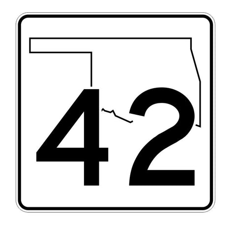 Oklahoma State Highway 42 Sticker Decal R5601 Highway Route Sign