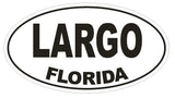 Largo Florida Oval Bumper Sticker or Helmet Sticker D1324 Euro Oval - Winter Park Products