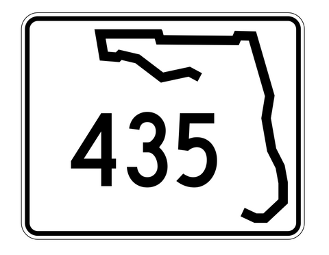 Florida State Road 435 Sticker Decal R1574 Highway Sign - Winter Park Products