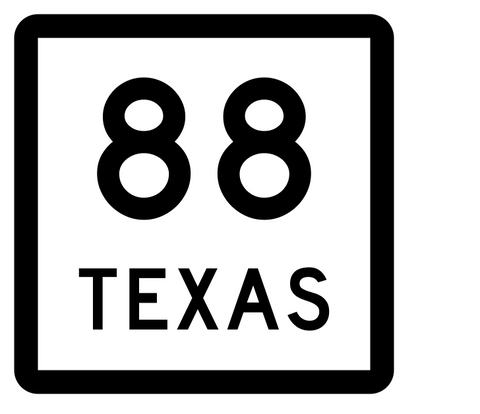 Texas State Highway 88 Sticker Decal R2389 Highway Sign - Winter Park Products