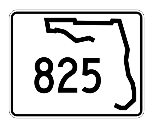 Florida State Road 825 Sticker Decal R1717 Highway Sign - Winter Park Products