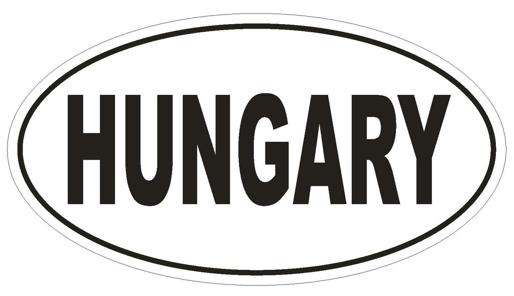 Hungary Oval Bumper Sticker or Helmet Sticker D2176 Euro Oval Country Code - Winter Park Products