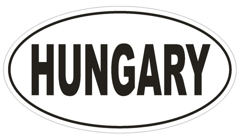 Hungary Oval Bumper Sticker or Helmet Sticker D2176 Euro Oval Country Code - Winter Park Products