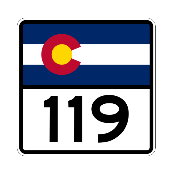 Colorado State Highway 119 Sticker Decal R1847 Highway Sign - Winter Park Products