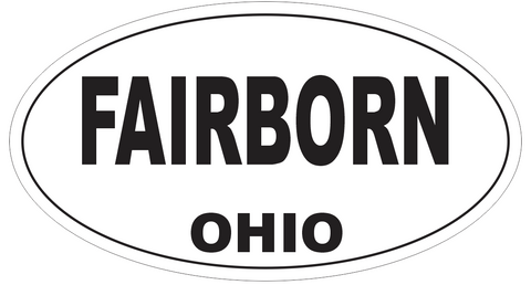 Fairborn Ohio Oval Bumper Sticker or Helmet Sticker D6087