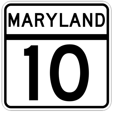 Maryland State Highway 10 Sticker Decal R2670 Highway Sign
