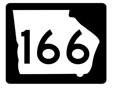 Georgia State Route 166 Sticker R3832 Highway Sign