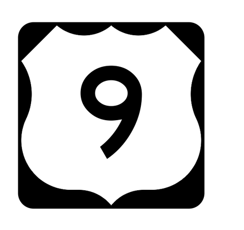 US Route 9 Sticker R1877 Highway Sign Road Sign - Winter Park Products