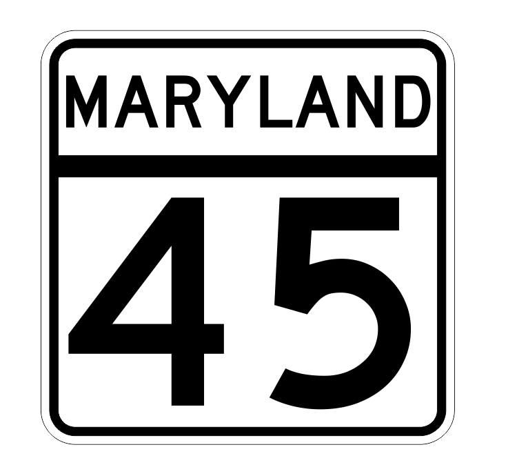 Maryland State Highway 45 Sticker Decal R3189 Highway Sign